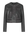 Emporio Armani Semi-aniline Lambskin Nappa Leather Jacket In Black