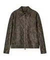 Emporio Armani Lambskin Nappa Leather Blouson In A Python Print In Brown