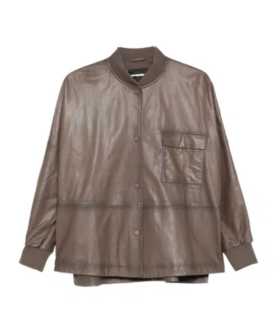 EMPORIO ARMANI LONG SLEEVE LEATHER JACKET