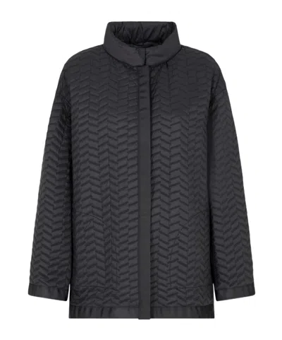 Emporio Armani Reversible Blouson In Lightweight Quilted Water-repellent Nylon In Black