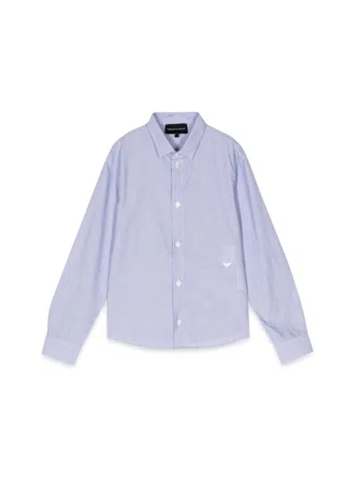 Emporio Armani Kids' Long Sleeve Shirt In Azure