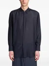 Emporio Armani Shirt In Blue Wool And Polyester In Blue