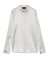 Emporio Armani Silk Shirt Satin Buttoned Cuffs In White