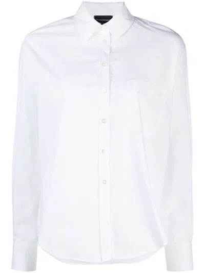 Emporio Armani Long Sleeve Shirt In White