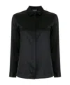 Emporio Armani Silk Shirt With Buttoned Cuffs And Spread Collar In Black