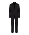 Emporio Armani Single-breasted Suit In Virgin-wool Two-way Stretch Canvas In Black