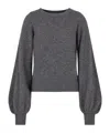 Emporio Armani Asv Balloon-sleeve Jumper In A Cashmere And Virgin Wool Blend In Black