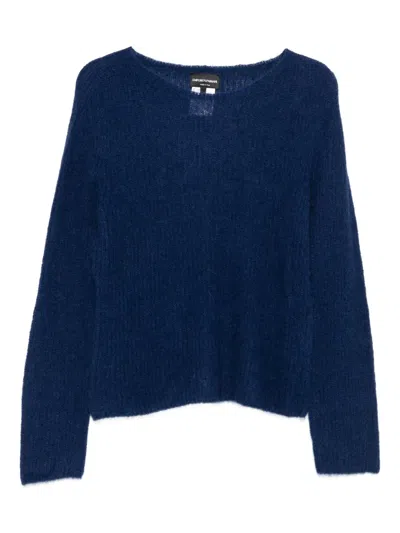 Emporio Armani Long-sleeve Sweater In Blue