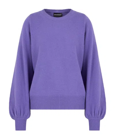 Emporio Armani Long Sleeve Sweater In Purple