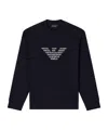 Emporio Armani Asv Double-jersey Sweatshirt With Oversized Embroidery In Black
