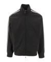 Emporio Armani Zippered High Collar Sweatshirt With Stripe Detailing In Black