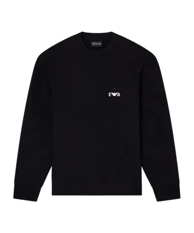 Emporio Armani Long Sleeve Sweatshirt In Black