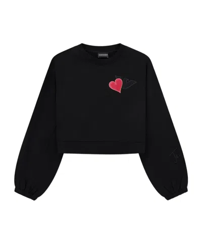 Emporio Armani Long Sleeve Sweatshirt In Black