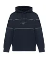 Emporio Armani Double-jersey Hooded Sweatshirt With 3d-effect Logo In Blue