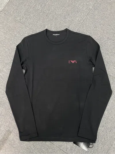 Emporio Armani Long Sleeve T-shirt In Black