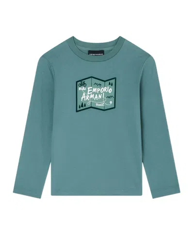 Emporio Armani Kids' Long Sleeve T-shirt In Blue