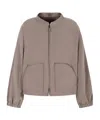 Emporio Armani Jacket With Embroidered Logo In Nude
