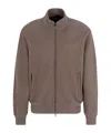 Emporio Armani Travel Essentials Full-zip Sweatshirt In Waffle Jersey In Brown