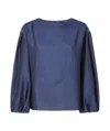 Emporio Armani Bluse Aus Techno-musselin In Blue