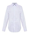 Emporio Armani Long-sleeved Button-down Shirt In Blue