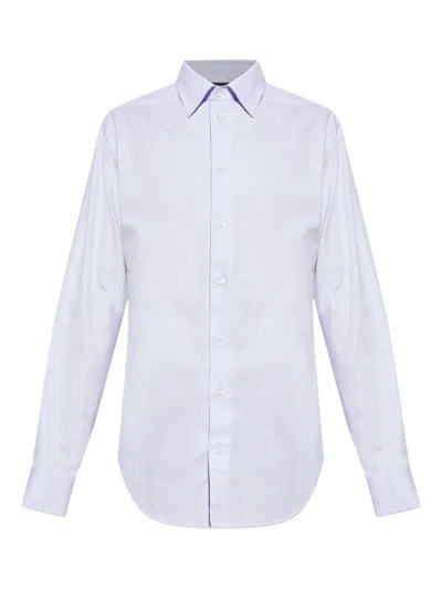 Emporio Armani Long-sleeved Button-down Shirt In Yellow