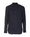 Emporio Armani Long-sleeved Buttoned Shirt In Black