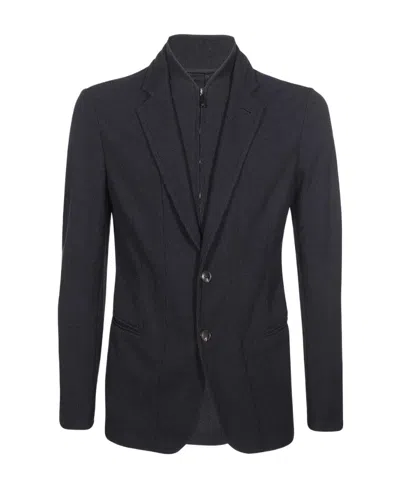 Emporio Armani Long-sleeved Casual Jacket In Black