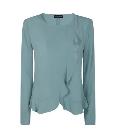 Emporio Armani Long-sleeved Casual Jacket In Green