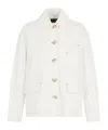 Emporio Armani Cotton Jacket With Collar And Pockets In White