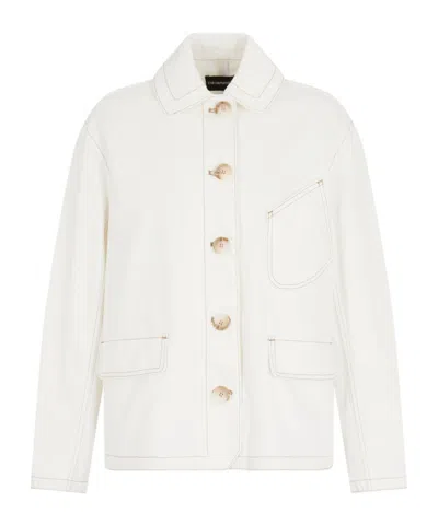 Emporio Armani Long-sleeved Casual Jacket In White