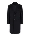 Emporio Armani Black Single-breasted Coat With Notched Revers In Black