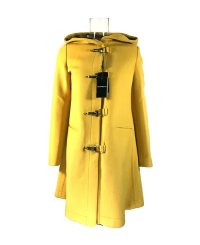 Emporio Armani Long-sleeved Coat In Yellow