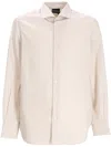 Emporio Armani Long-sleeved Cotton Shirt In Neutrals
