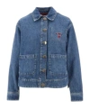Emporio Armani Long-sleeved Denim Coat In Blue