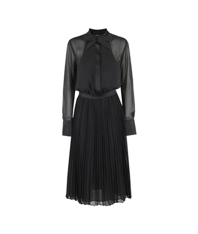 Emporio Armani Long-sleeved Dress In Black