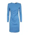 Shop Emporio Armani Long Sleeved Dress In Blue