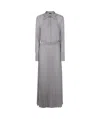 Emporio Armani Bow Detail Maxi Dress In Gray