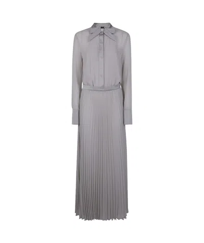 Emporio Armani Long-sleeved Dress In Gray