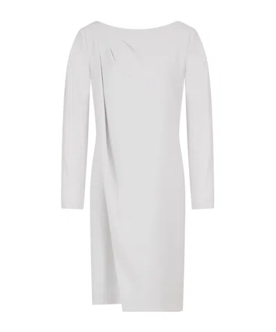 Emporio Armani Technical Cady Dress With Front Panel In White