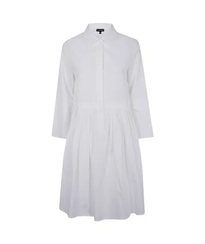Emporio Armani Long-sleeved Dress In White