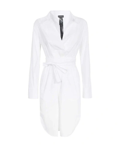 Emporio Armani Long Sleeved Dress In White