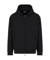 Emporio Armani Long-sleeved Hooded Hoodie In Black