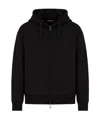 Emporio Armani Long-sleeved Hooded Hoodie In Black