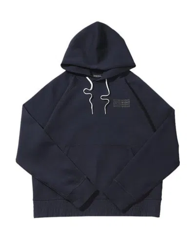 Emporio Armani Long-sleeved Hooded Sweater In Black