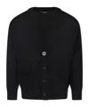 Emporio Armani Long-sleeved Knitted Cardigan In Black