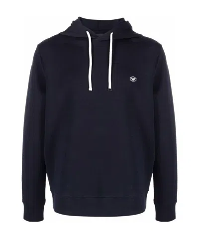 EMPORIO ARMANI EMPORIO ARMANI LOGO PATCH DRAWSTRING HOODIE