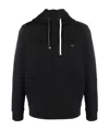 Emporio Armani Logo Patch Long-sleeved Hoodie In Black