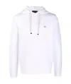 Emporio Armani Long-sleeved Logo Patch Hoodie In White