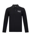 Emporio Armani Long-sleeved Polo Shirt In Black