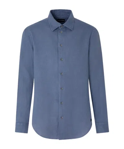 Emporio Armani Long-sleeved Shirt In Blue